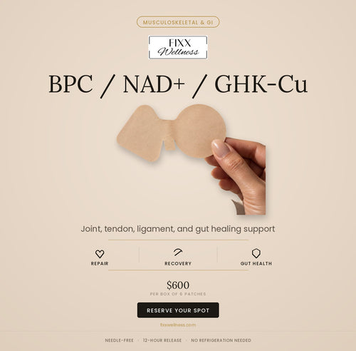 FIXX BPC / NAD+ / GHK-Cu Patch — needle-free peptide patch